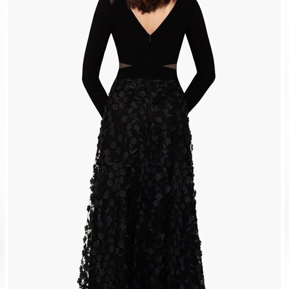 Xscape 3279X Evening 3D Floral Bloom Long Sleeve Gown NEW SZ 6/10 $278 - Picture 7 of 7